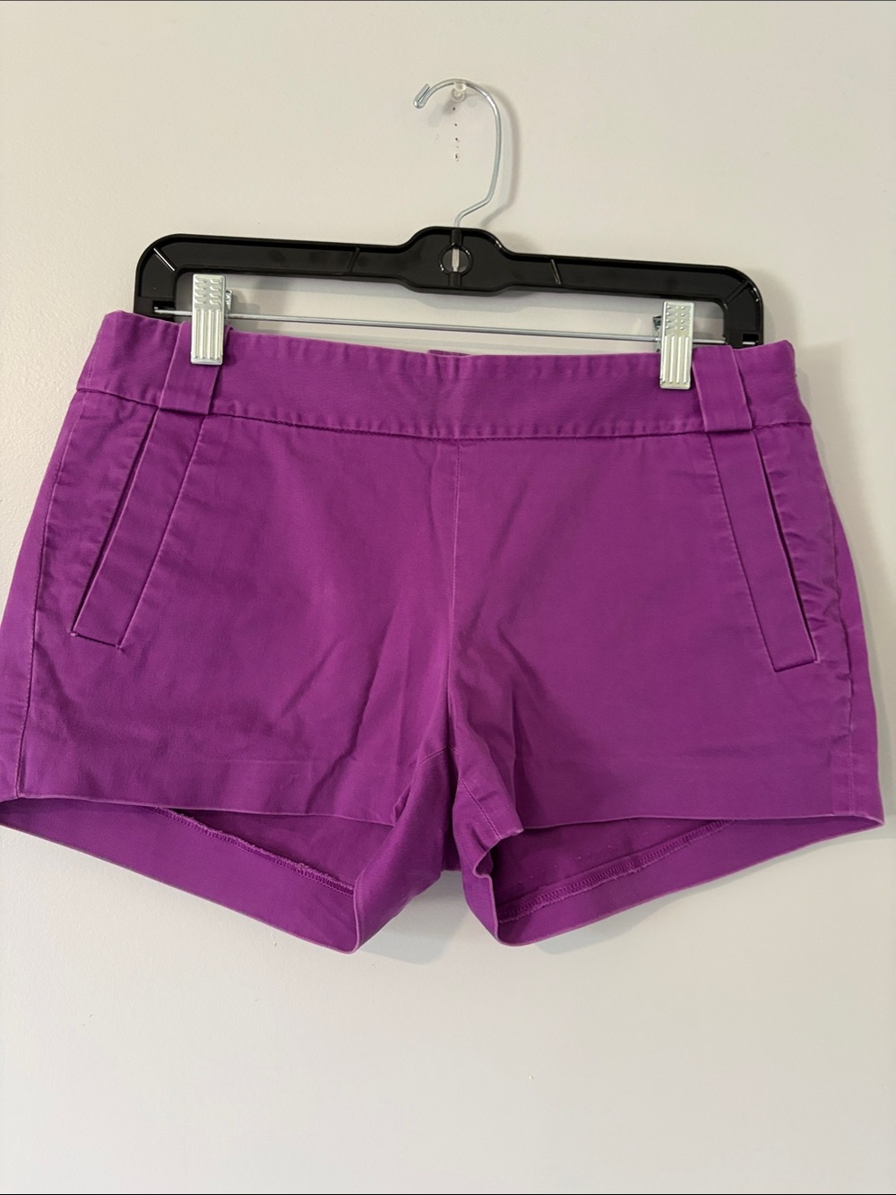 J. Crew Bright Purple Stretch High-Rise Shorts